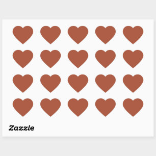 Solid Burnt Orange  Heart Sticker