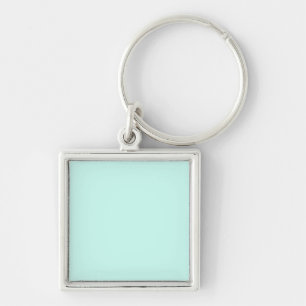 Solid cameo green mint soft turquoise key ring