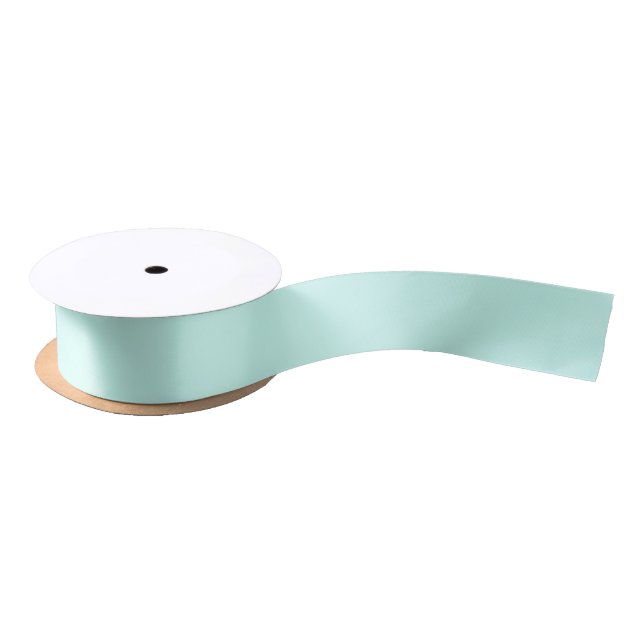 Solid cameo green mint soft turquoise satin ribbon (Spool)