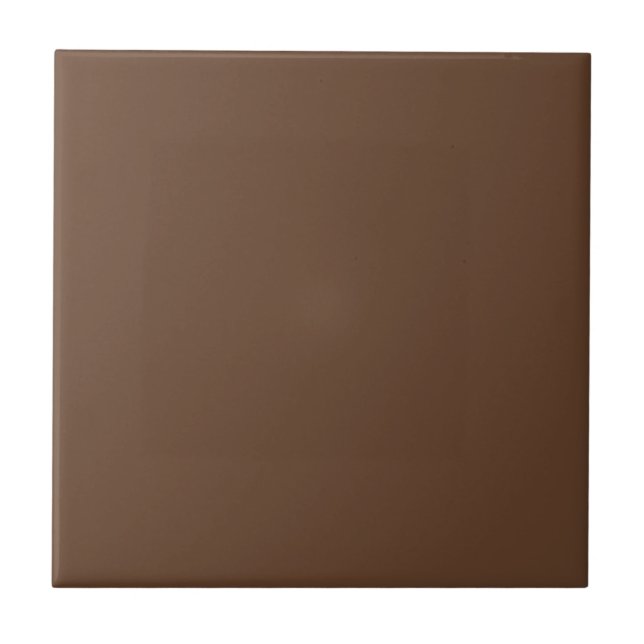 Solid Chocolate Brown Ceramic Tile 5 (Front)