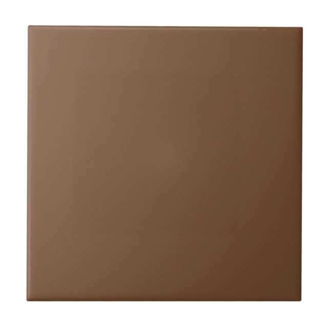 Solid Chocolate Brown Ceramic Tile 6 (Front)