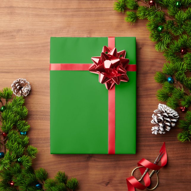 Solid Christmas Green Colour Wrapping Paper Sheet (Holiday Gift)