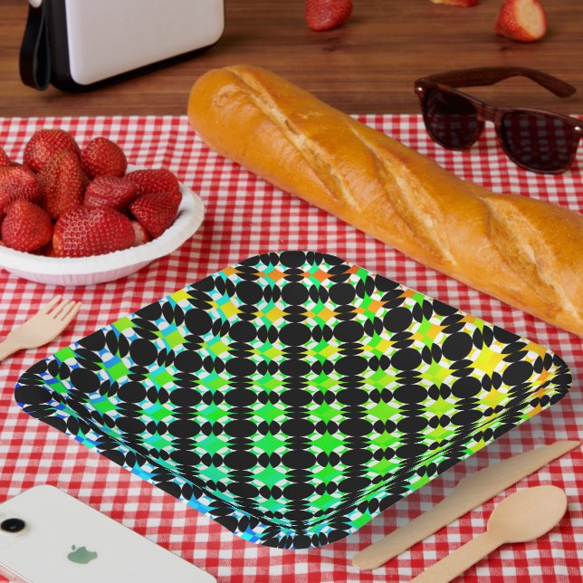 Solid Circle Cross by Kenneth Yoncich Paper Plate (Picnic)