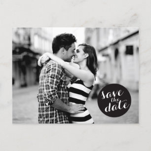 SOLID CIRCLE   SAVE THE DATE ANNOUNCEMENT POSTCARD