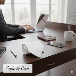 Solid Classic White Colour Formal Neck Tie