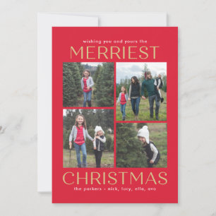 Solid Clean Collage Editable Colour Christmas Card