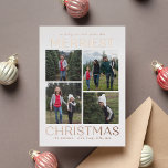 Solid Clean Collage FOIL Christmas Photo Card<br><div class="desc">Celebrate the season with this modern and stylish card from Berry Berry Sweet. Visit berryberrysweet.com for stylish stationery and personalised gifts!</div>