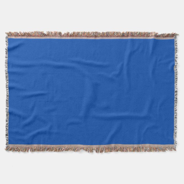 Solid Cobalt Blue Throw Blanket (Front)
