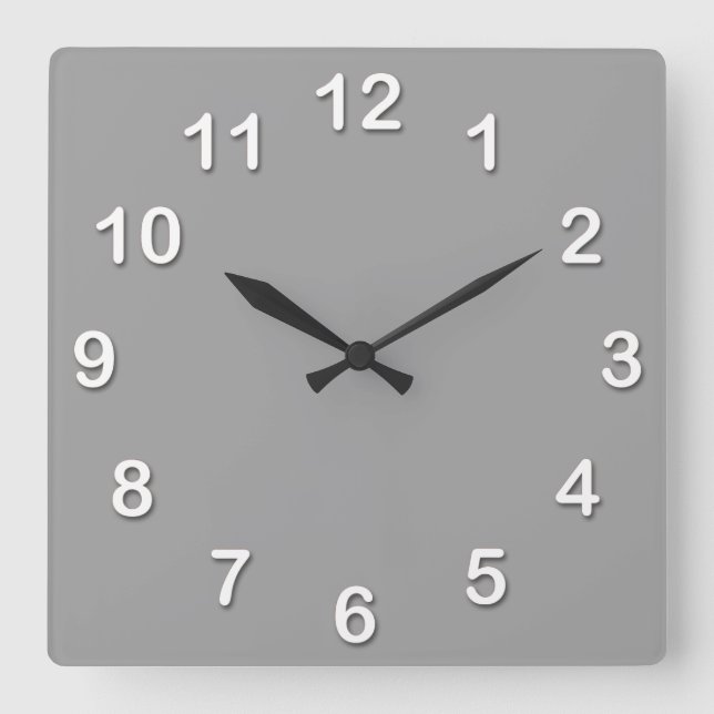 Solid Color: Dark Gray Square Wall Clock (Front)