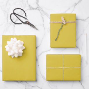 Solid color dusty yellow wrapping paper sheet