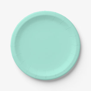 Solid color fresh mint paper plate