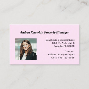 Solid Color Lady Boss Photo template Business Card