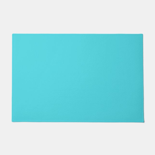 Solid color ocean aqua blue doormat (Front)