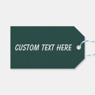 Solid color plain dark emerald green gift tags