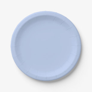 Solid color plain periwinkle light blue paper plate