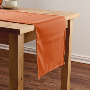 Solid color plain rusty burnt orange medium table runner