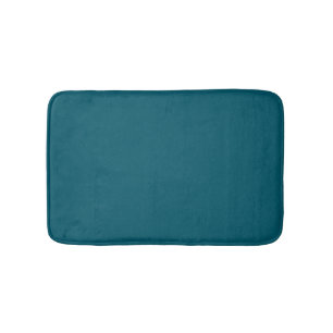 Solid color plain teal peacock bath mat