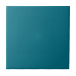 Solid color plain teal Tahitian Tide Ceramic Tile