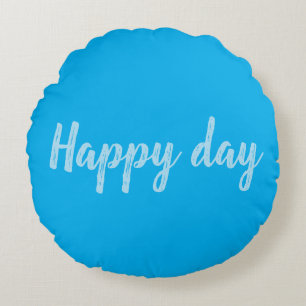 Solid Color Text Template  Round Cushion