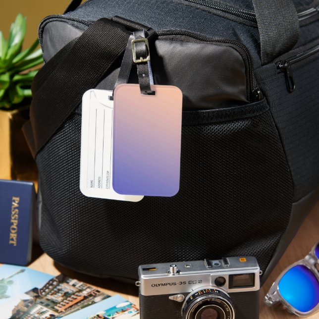 Solid Colour American Luggage Tag (Front & Back)
