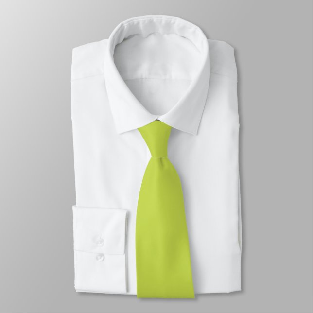 Solid colour avocado light green tie (Tied)