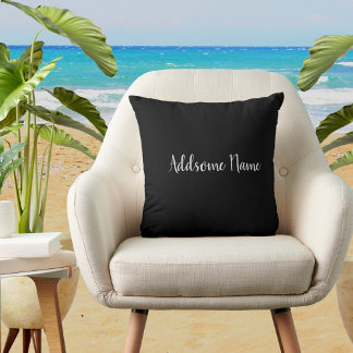 Solid Colour Basic Black Modern Stylish Cushion