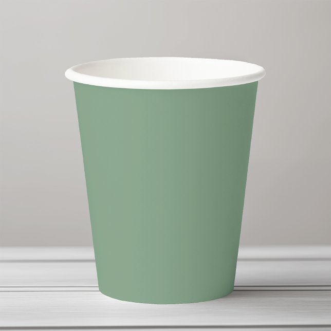 Solid colour basil smoke green paper cups (Creator Uploaded)