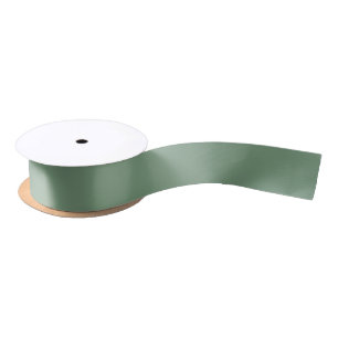 Solid colour basil smoke green satin ribbon