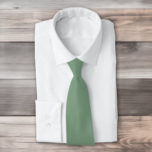 Solid colour basil smoke green tie
