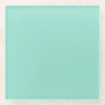 Solid colour Beach Glass plain aqua green mint  Glass Coaster<br><div class="desc">Solid colour Beach Glass plain aqua green mint design.</div>