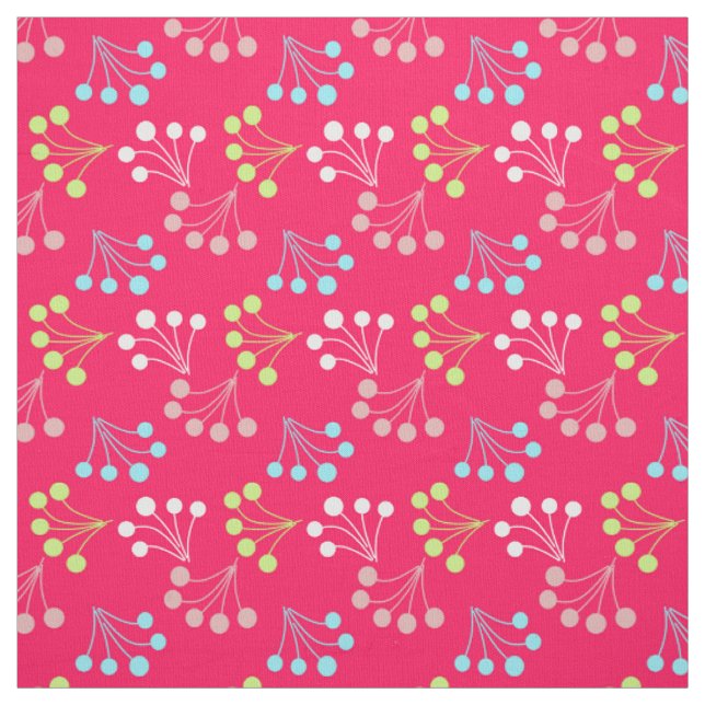 Solid colour berries simple pattern retro sixties  fabric (Swatch)