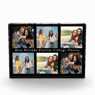 Solid Colour Black Best Friends Collage Photo Bloc Block