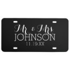 Solid Colour Black Mr & Mrs Wedding Favours