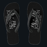 Solid Colour Black Mr & Mrs Wedding Memento Thongs<br><div class="desc">A bold colour with chic fonts make a statement piece for a reception favour or anniversary party. Items are easier to customise when you replace all text and photos first. If your art still needs to be adjusted, click on the Customise This button. This will take you to a design...</div>
