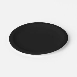 Solid Colour: Black Paper Plate