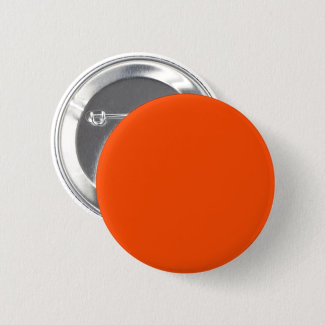 Solid colour blood orange 6 cm round badge (Front & Back)