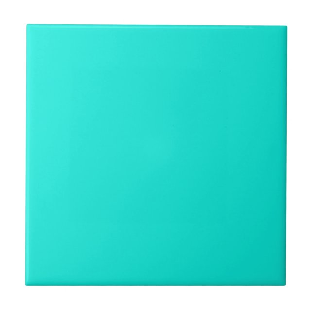 Solid Colour: Bright Aqua Ceramic Tile (Front)
