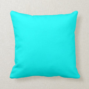 Solid Colour Bright Aqua Cushion
