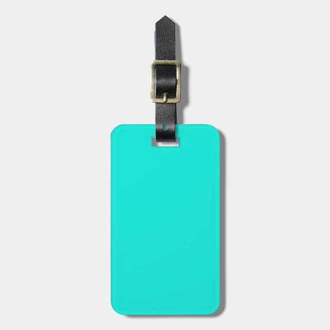 Solid Colour: Bright Aqua Luggage Tag (Front Vertical)