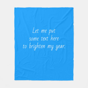Solid colour bright medium Plain blue Fleece Blanket