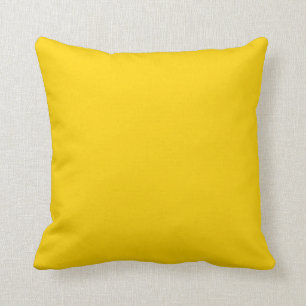 Solid colour bright yellow cushion