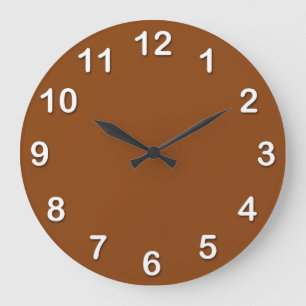 Solid Colour: Brown Large Clock