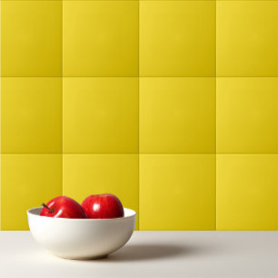 Solid colour canary yellow ceramic tile
