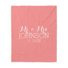 Solid Colour Coral Peach - Mr & Mrs Wedding Favour