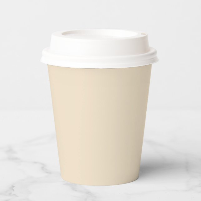 Solid colour cream light beige paper cups (Front)