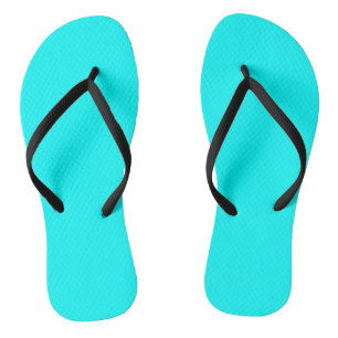 Solid colour cyan thongs