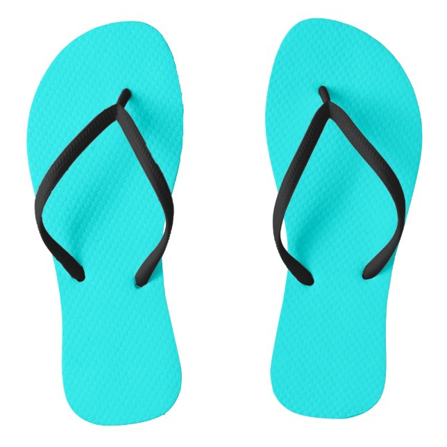 Solid colour cyan thongs (Footbed)