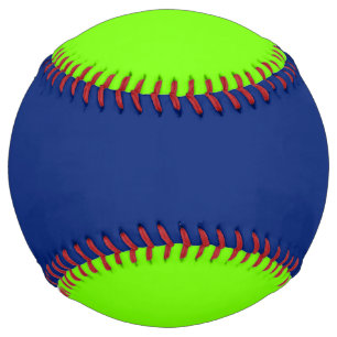 solid colour dark blue and  neon green softball
