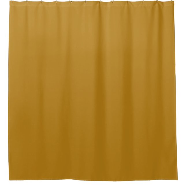 Solid colour dark mustard brownish yellow shower curtain (Front)