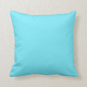 Solid colour electric light aqua blue cushion